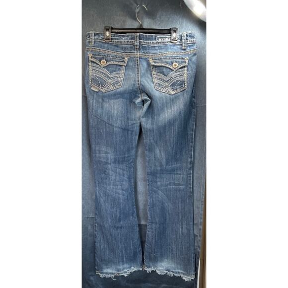 Hydraulic Womens 15/16 Bailey Slim Boot Distressed Blue Jeans Rodeo - Picture 2 of 10